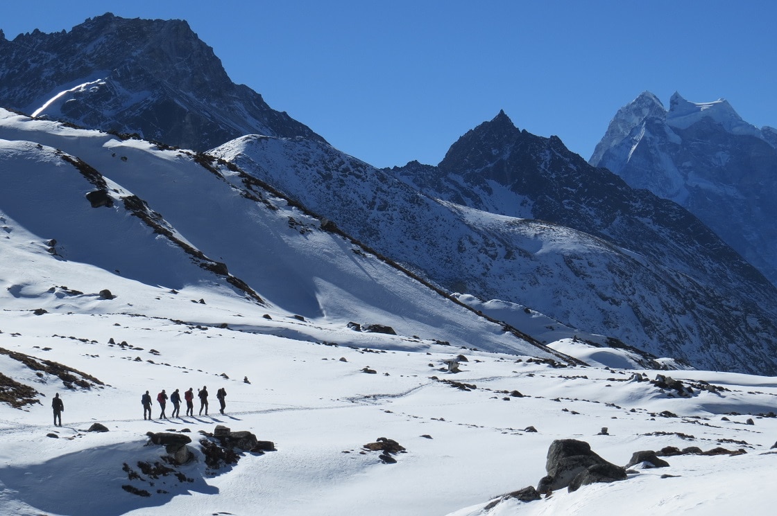 Trekkers during Everest High Pass Trek