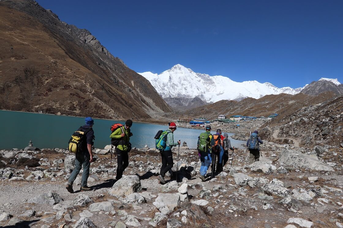 Trekkers during Gokyo Lake Trek